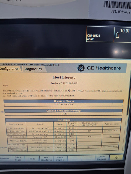 GE Healthcare Carescape B450 Critical Care Patient Monitor