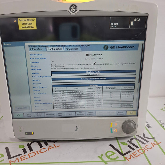 GE Healthcare Carescape B650 Critical Care Patient Monitor