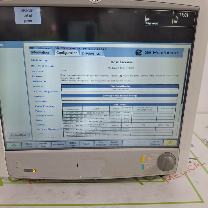 GE Healthcare Carescape B650 Anesthesia Care Patient Monitor