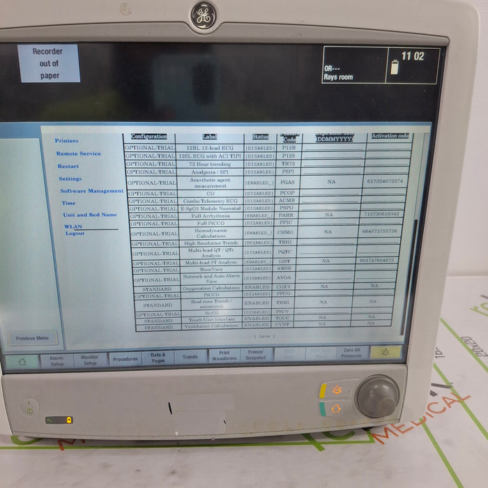GE Healthcare Carescape B650 Anesthesia Care Patient Monitor
