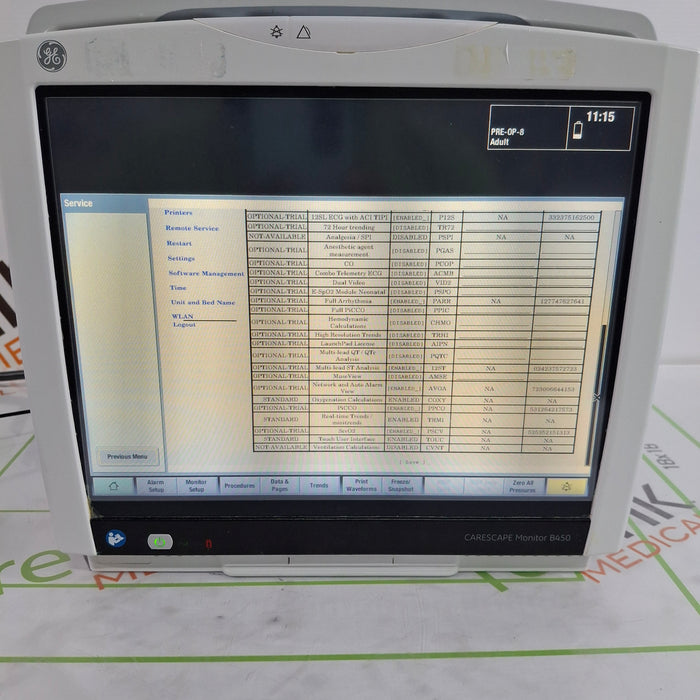 GE Healthcare Carescape B450 Post Anesthesia Care Patient Monitor