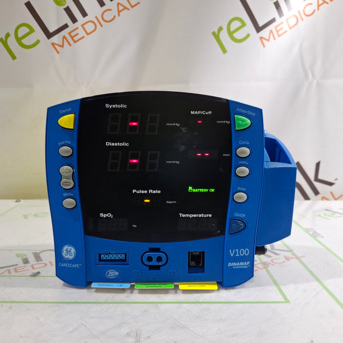 GE Healthcare Dinamap V100 - NIBP, SpO2, Temp Vital Signs Monitor