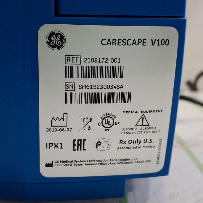 GE Healthcare Dinamap V100 - NIBP, SpO2, Temp Vital Signs Monitor
