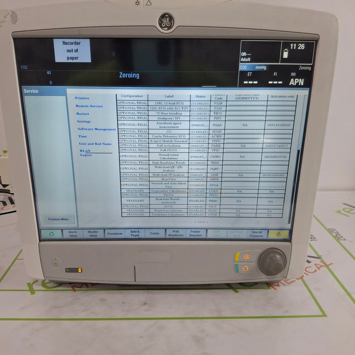 GE Healthcare GE Healthcare Carescape B650 Anesthesia Care Patient Monitor Patient Monitors reLink Online
