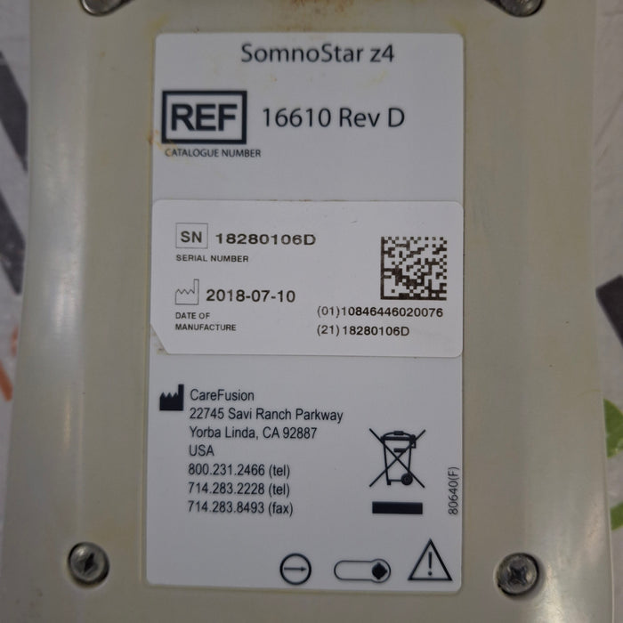 CareFusion SomnoStar Z4 Sleep Diagnostic System