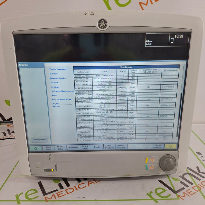 GE Healthcare Carescape B650 Anesthesia Care Patient Monitor