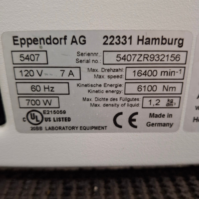 Eppendorf 5417R Centrifuge