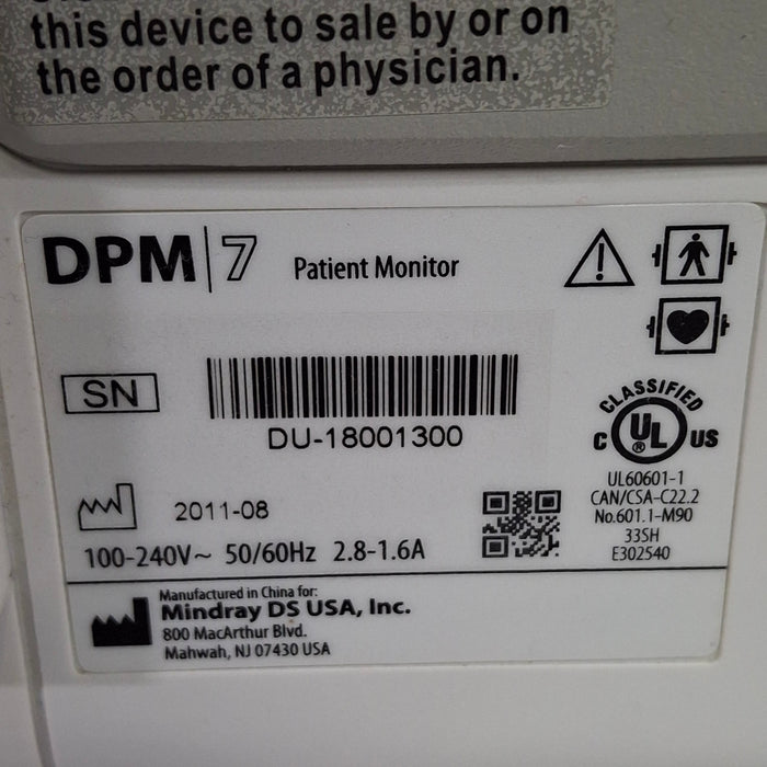 Mindray Mindray DPM7+ Patient Monitor Patient Monitors reLink Online