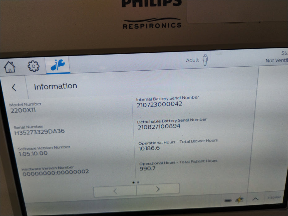 Philips Trilogy EV300 Ventilator