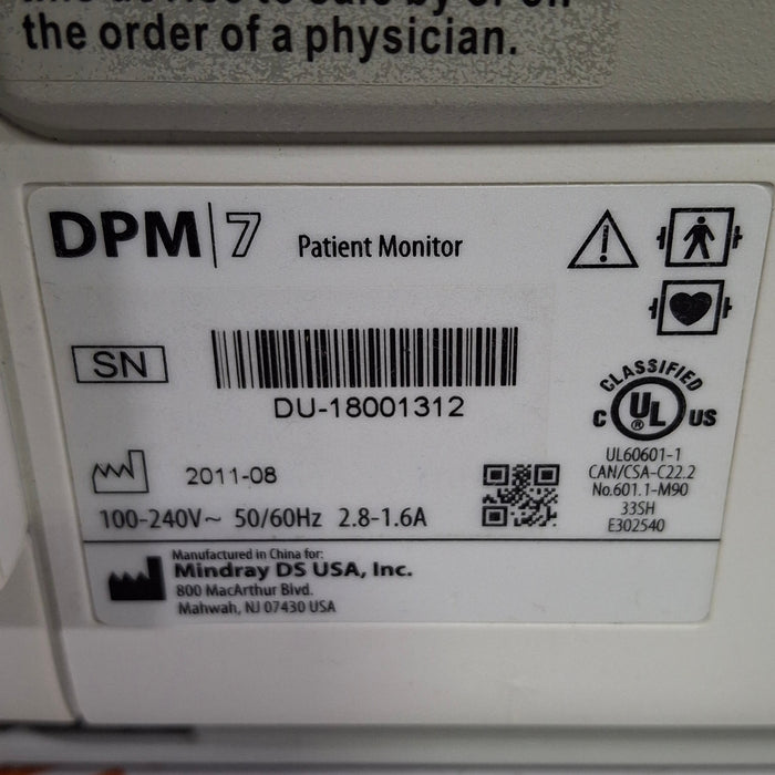 Mindray DPM7 Patient Monitor