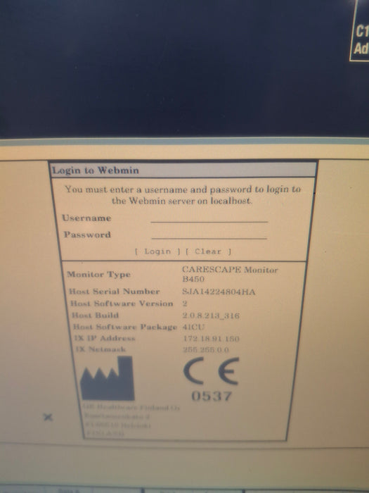 GE Healthcare Carescape B450 Critical Care Patient Monitor