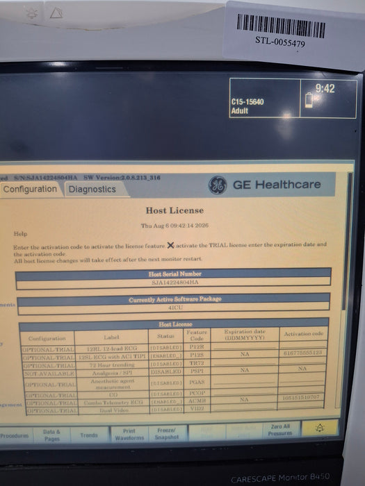 GE Healthcare Carescape B450 Critical Care Patient Monitor