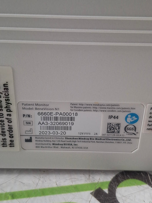 Mindray Benevision N1 Transport Patient Monitor
