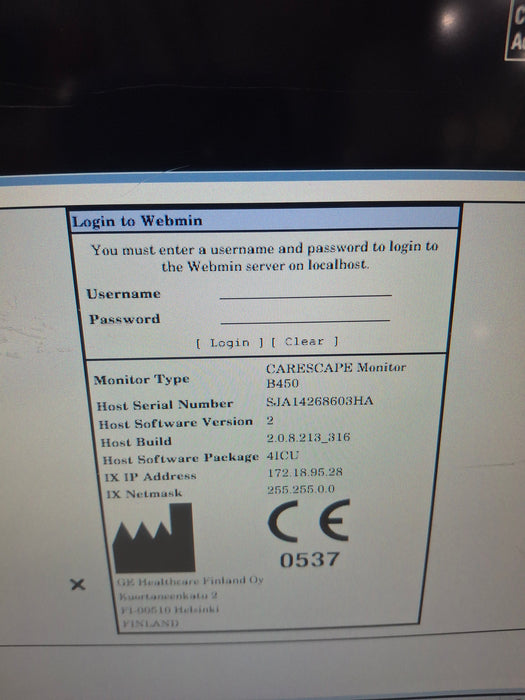 GE Healthcare Carescape B450 Critical Care Patient Monitor