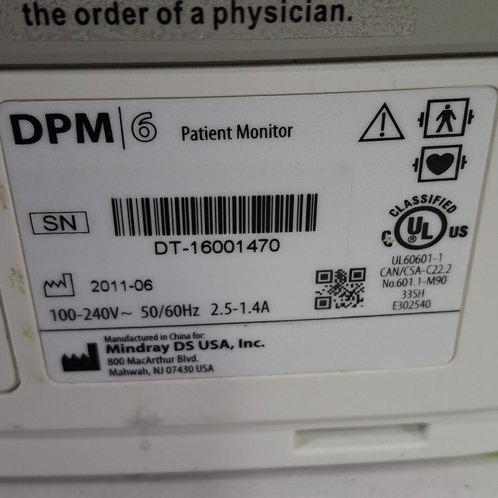 Mindray Mindray DPM6 Patient Monitor Patient Monitors reLink Online