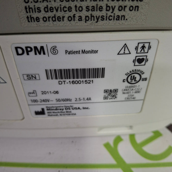 Mindray Mindray DPM6 Patient Monitor Patient Monitors reLink Online