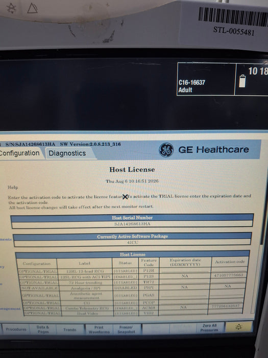 GE Healthcare Carescape B450 Critical Care Patient Monitor