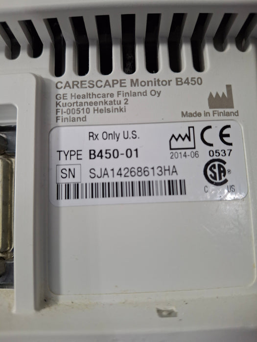 GE Healthcare Carescape B450 Critical Care Patient Monitor