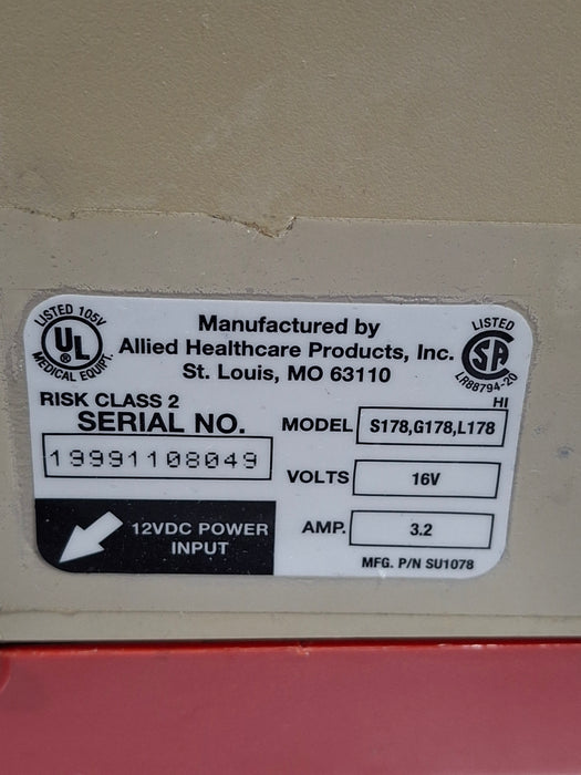 Allied Healthcare Products Gomco OptiVac S178,G178,L178 Surgical Pump