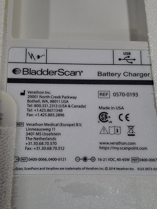Verathon Medical, Inc BladderScan 0570-0193 Battery Charger
