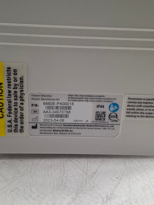 Mindray Benevision N1 Transport Patient Monitor