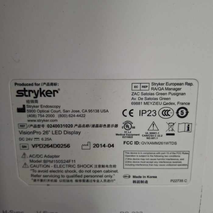 Stryker VisionPro 26" LED Display Monitor