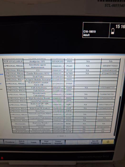 GE Healthcare Carescape B450 Critical Care Patient Monitor