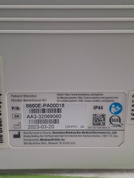 Mindray Benevision N1 Transport Patient Monitor