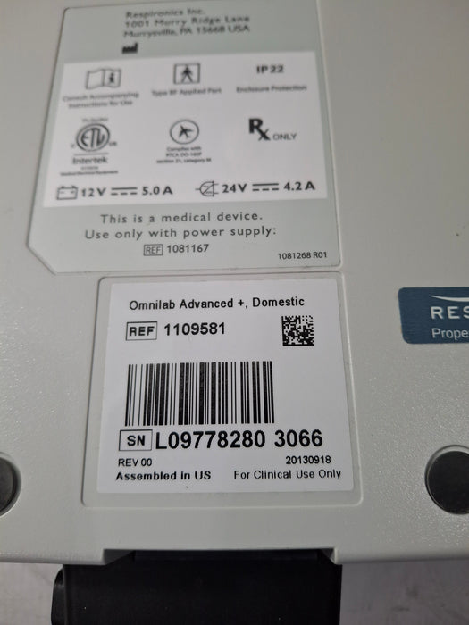 Philips Respironics OmniLab Advanced + System One Ventilator