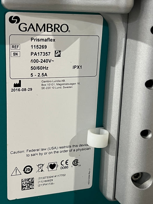 Gambro Gambro Prismaflex Dialysis Machine Dialysis reLink Online