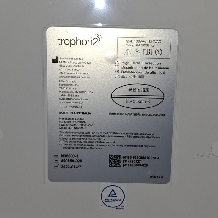 NanoSonics Trophon 2 High Level Disinfection