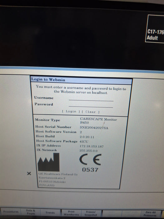 GE Healthcare GE Healthcare Carescape B450 Critical Care Patient Monitor Patient Monitors reLink Online