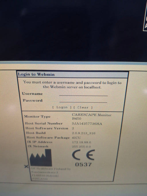 GE Healthcare GE Healthcare Carescape B450 Critical Care Patient Monitor Patient Monitors reLink Online