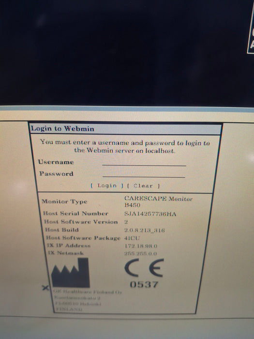 GE Healthcare Carescape B450 Critical Care Patient Monitor