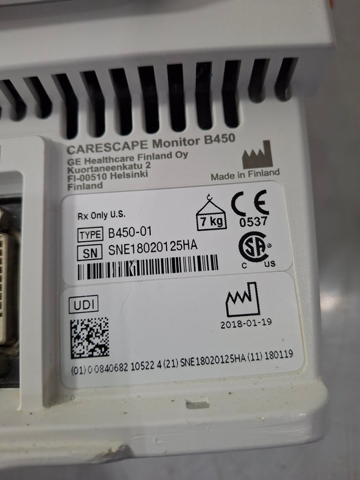GE Healthcare Carescape B450 Critical Care Patient Monitor