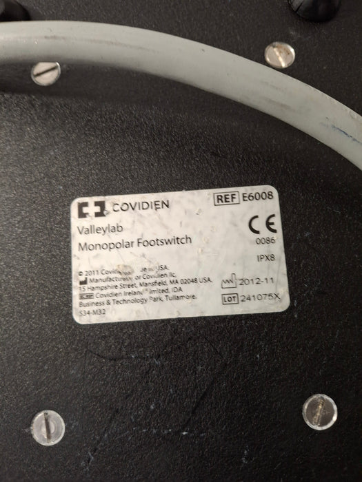 Covidien E6008B Valleylab Monopolar Footswitch