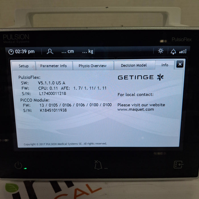 Pulsion Medical Systems PulsioFlex Patient monitor