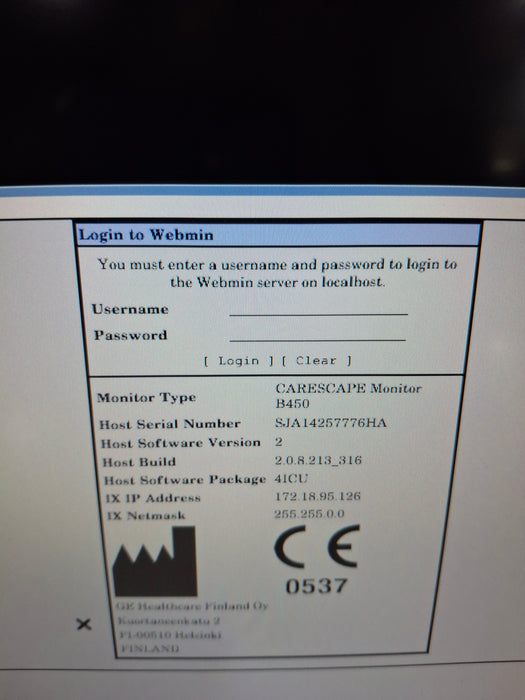 GE Healthcare Carescape B450 Critical Care Patient Monitor