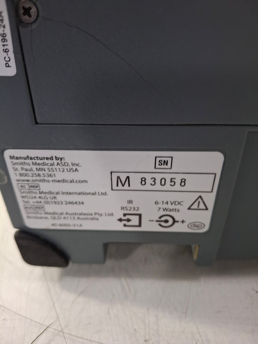 Smiths Medical Medfusion 3500 Version 6 Syringe Infusion Pump