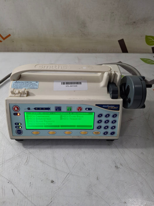 Smiths Medical Medfusion 3500 Version 6 Syringe Infusion Pump