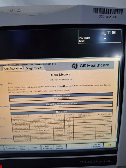 GE Healthcare Carescape B450 Critical Care Patient Monitor
