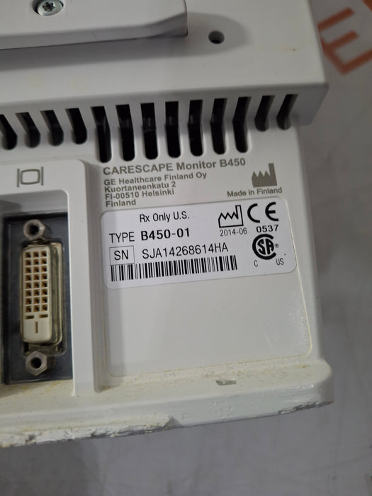 GE Healthcare Carescape B450 Critical Care Patient Monitor