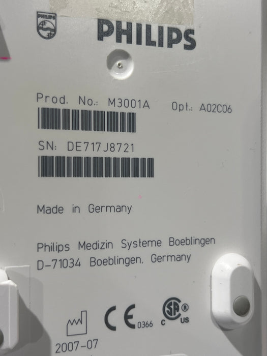 Philips M3001A-A02C06 OxiMax SpO2, NIBP, ECG, Temp, IBP MMS Module