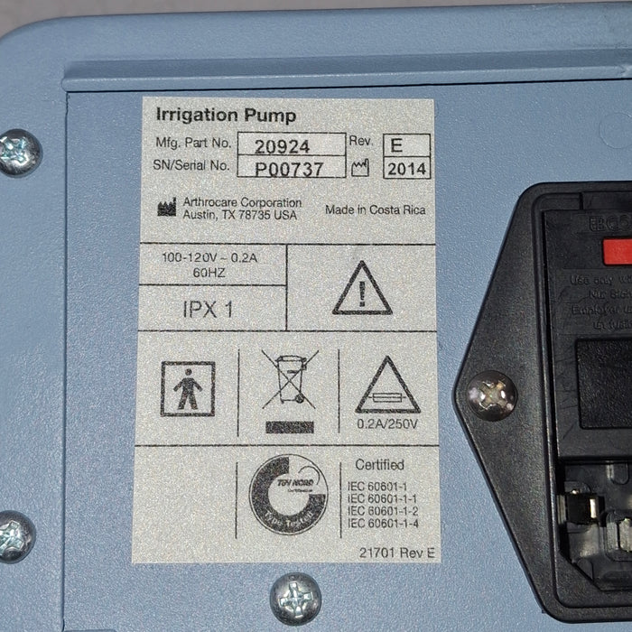 ArthroCare Corporation 20924 Irrigation Pump