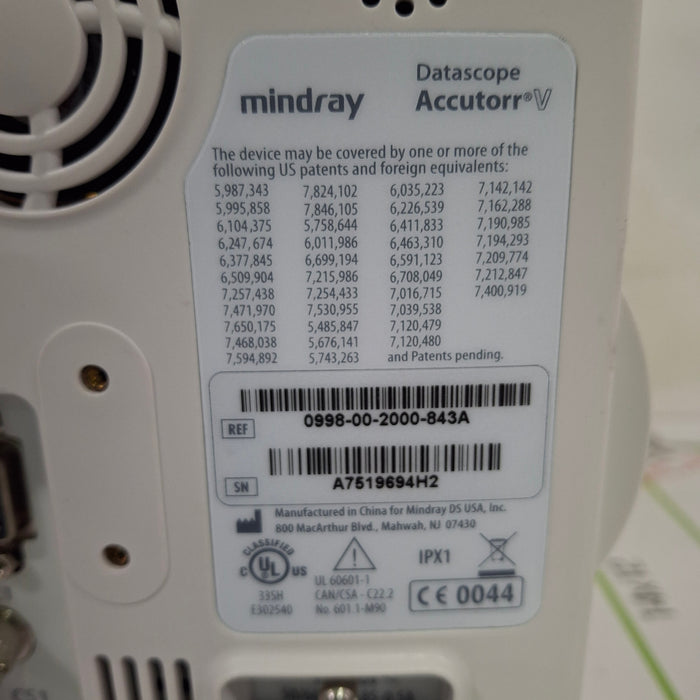 Mindray Datascope Accutorr V Vital Signs Monitor