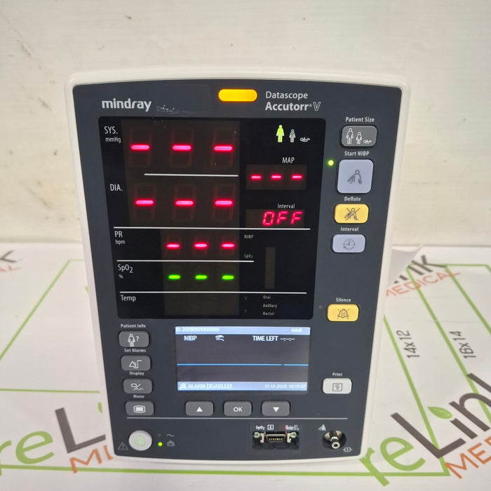 Mindray Datascope Accutorr V Vital Signs Monitor