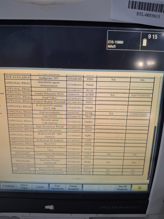 GE Healthcare Carescape B450 Critical Care Patient Monitor