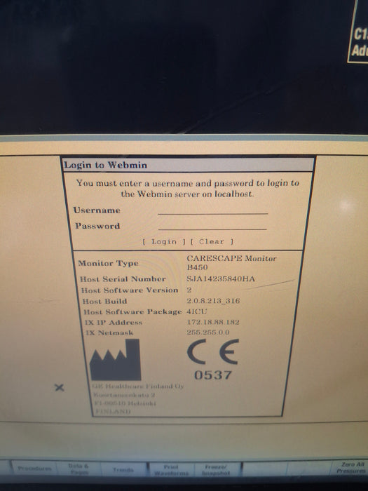 GE Healthcare Carescape B450 Critical Care Patient Monitor