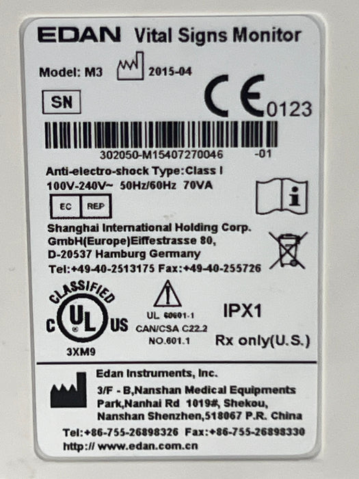 Edan M3 Vital Signs Monitor