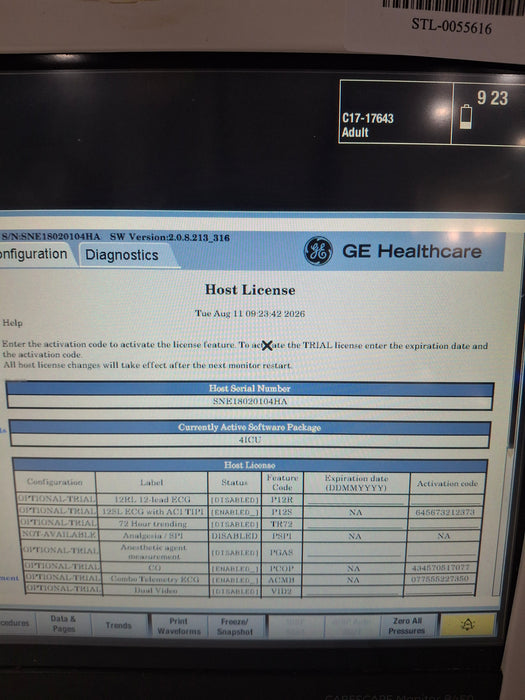 GE Healthcare Carescape B450 Critical Care Patient Monitor
